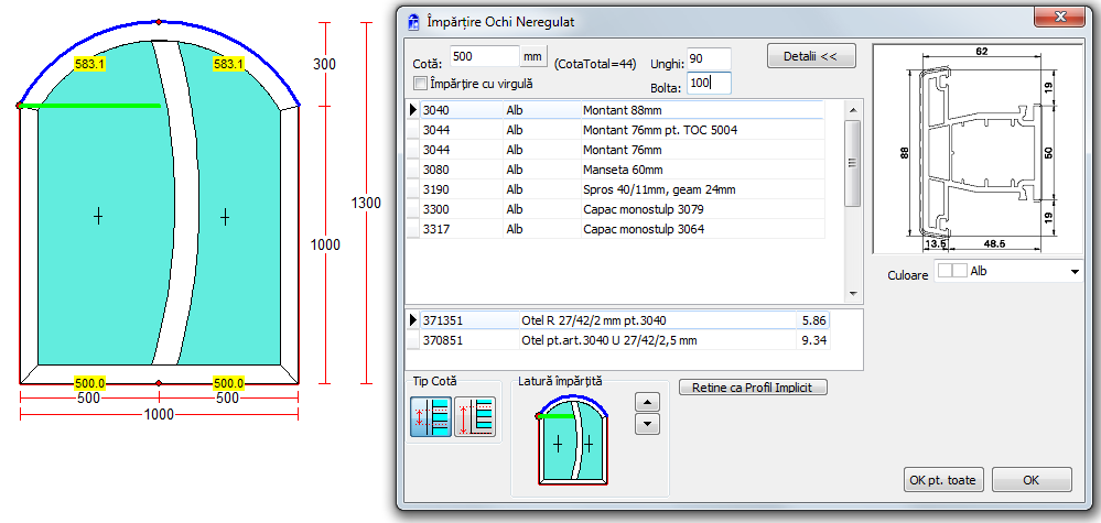 bu impartire forma neregulata